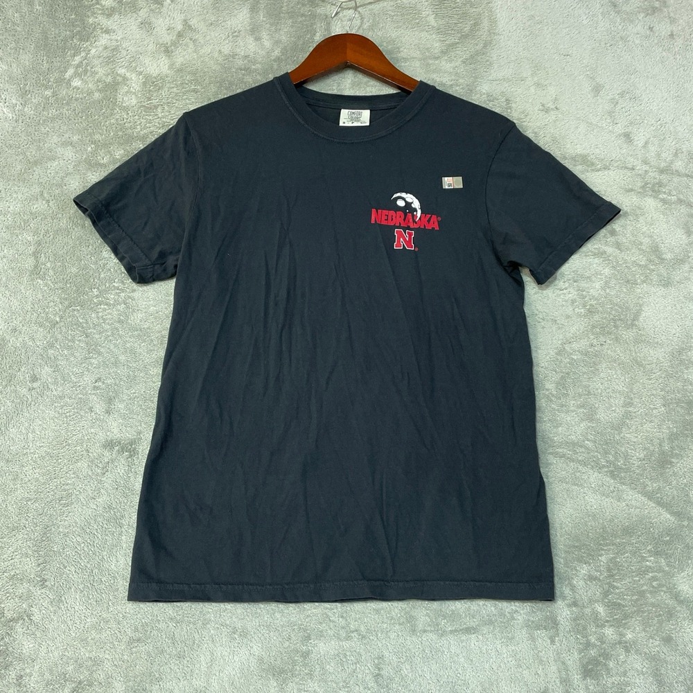 NWOT Comfort Colors Nebraska T-Shirt Men's S Black Cotton Huskers Of The Corn